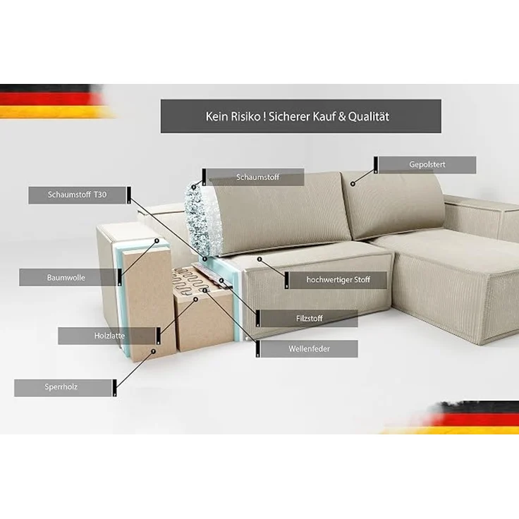 Platzsparendes Ecksofa mit Stauraum- und Schlaffunktion – Bild 4