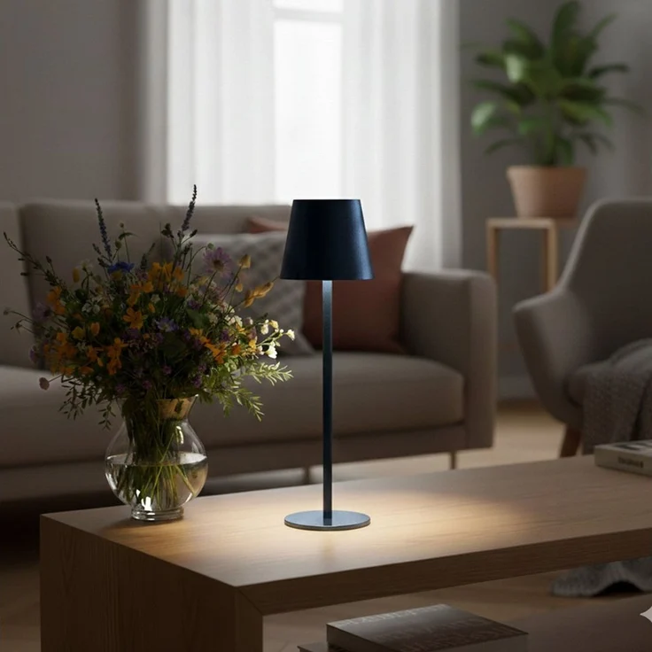 Coen Bakker Deco BV LED Außen-Tischleuchte Touch Tischlampe Dimmbar Akku IP44 Glatt Groß, Touch-Funktion, LED fest verbaut, Kaltweiß, Warmweiß, Tageslichtweiß, für drinnen und draußen geeignet, stufenlos dimmbar, 3 Lichtfarben – Bild 2