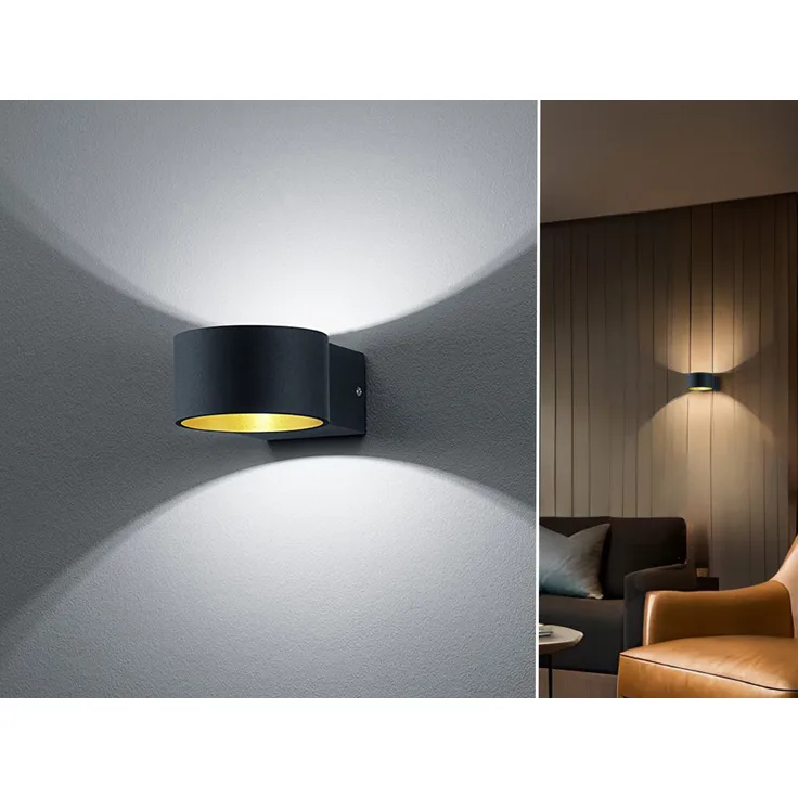 Trio Leuchten LED Wandleuchte LaCapo 4,3W warmweiß schwarz Metall