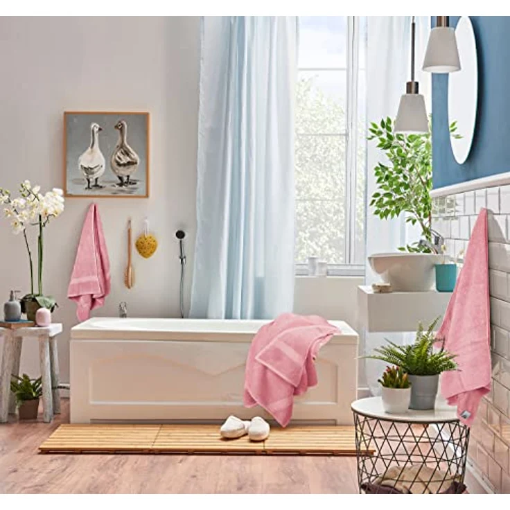 Utopia Towels 8-teiliges Premium-Handtuch-Set, 2 Badetücher, 2 Handtücher und 4 Waschlappen, 600 g/m², 100% ringgesponnene Baumwolle, Fitnessstudio, Hotel und Spa (Altrosa) – Bild 6