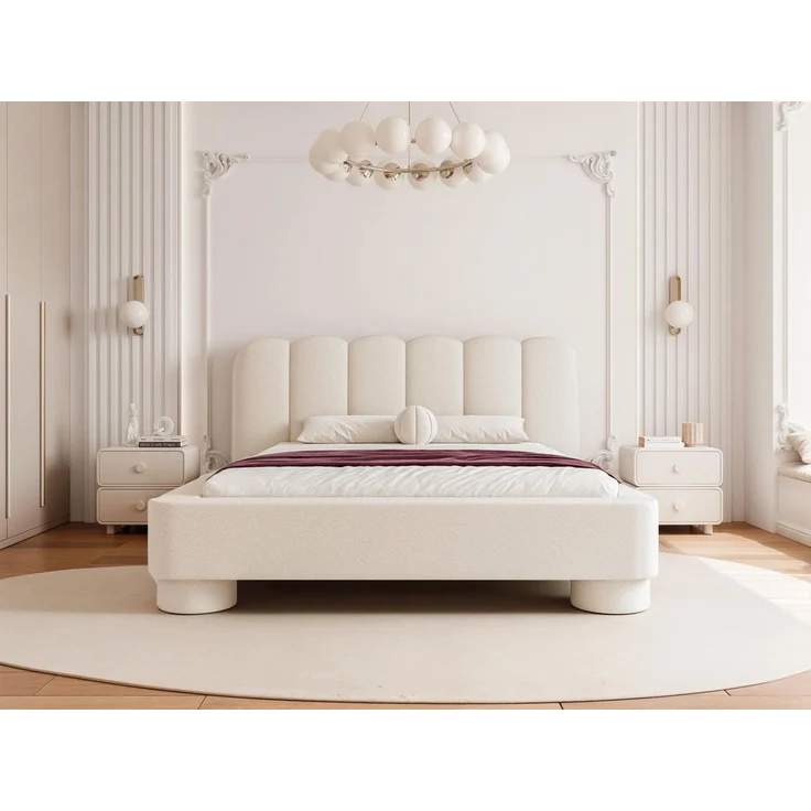 Compleo Polsterbett Polsterbett Boucle Stoff, Designerbett, Bubble bett, MADE IN EU (Japandi design), TOPSELLER, Wolkenbett modern – Bild 3