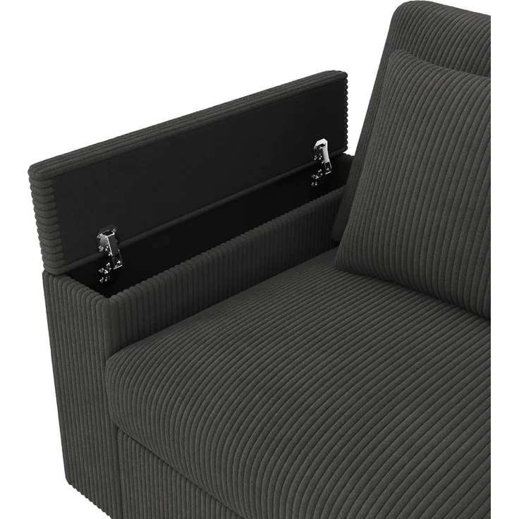 Big-Sofa mit Mehrfachsteckdosen und Stauraum, USB und Type-C, 4-Sitzer, inkl. loser Rückenkissen, Cord Bezug – Bild 9