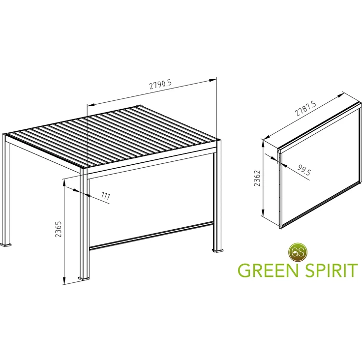 Mirador Sonnenrollo für 3m Pergola, weiß – Bild 8