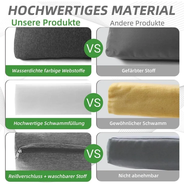 Mucola Sitzgruppe Aluminium Ecksofa mit Beistelltisch Lounge wetterfest Grau Tisch Balkonmöbel Terrasse Outdoor-Möbel – Bild 3