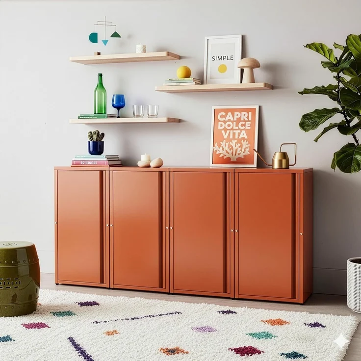 Metallschrank Burlöv Stahl Ziegelrot [en. casa] – Bild 5