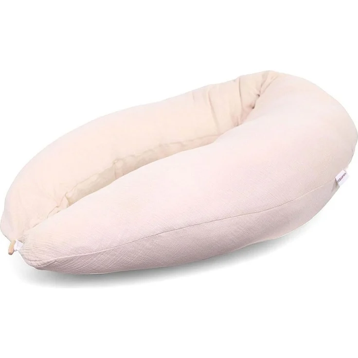 HOBEA-Germany Stillkissen XXL Lagerungskissen Schwangerschaftskissen Seitenschläferkissen groß (Musselin beige)