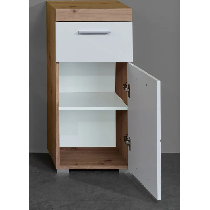 Trendteam 'Amanda' Midischrank, Holz, 79 x 31 x 37 cm, Weiß/Eiche – Bild 5