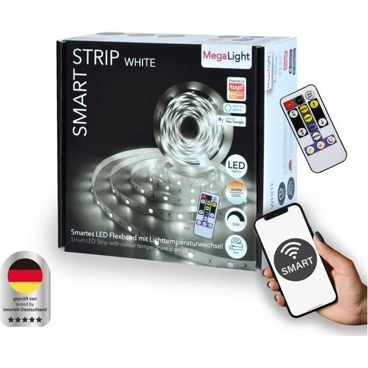 MegaLight LED Stripe MegaLight LED Stripe 5m Tuya Smart 24W, dimmbar, Dimmbar ohne Bewegungsmelder – Bild 1