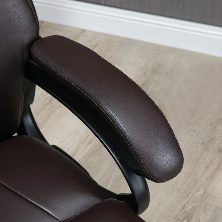Bürostuhl mit weicher Polsterung, höhenverstellbar & Wippfunktion, 72x83x114-122 cm, Braun – Bild 8