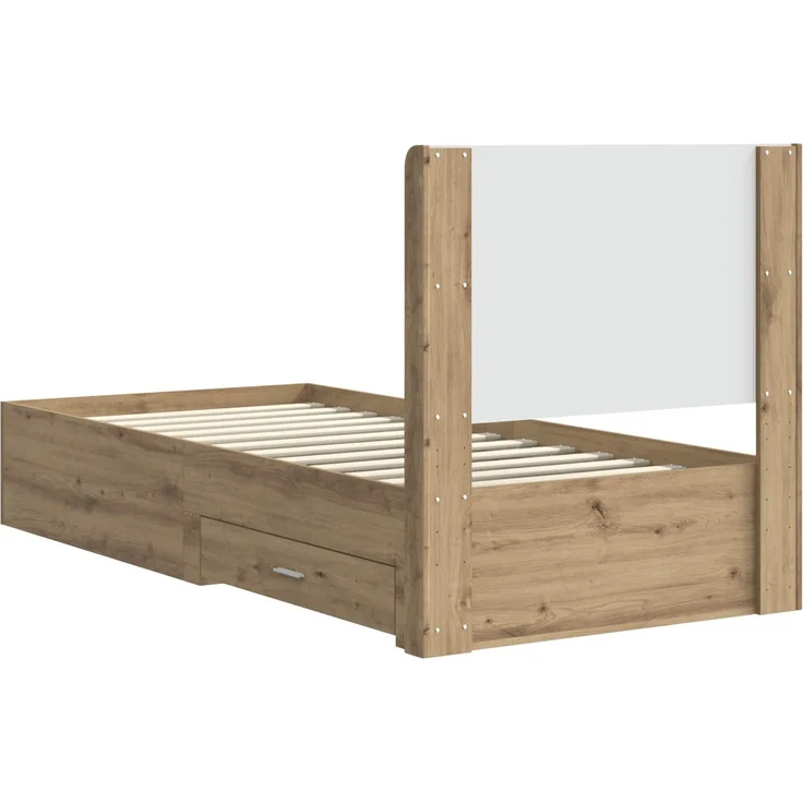vidaXL Bettgestell mit Stauraum und Kopfteil Artisan-Eiche 3414148 – Bild 8
