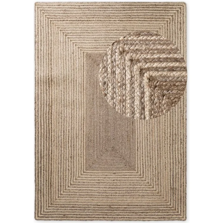 HANSE Home Teppich Juno Line Juteteppich, rechteckig, Höhe: 9 mm, Jute, Shape, Handgemacht, Wohnzimmerteppich, Naturteppich, Wohnzimmer – Bild 2