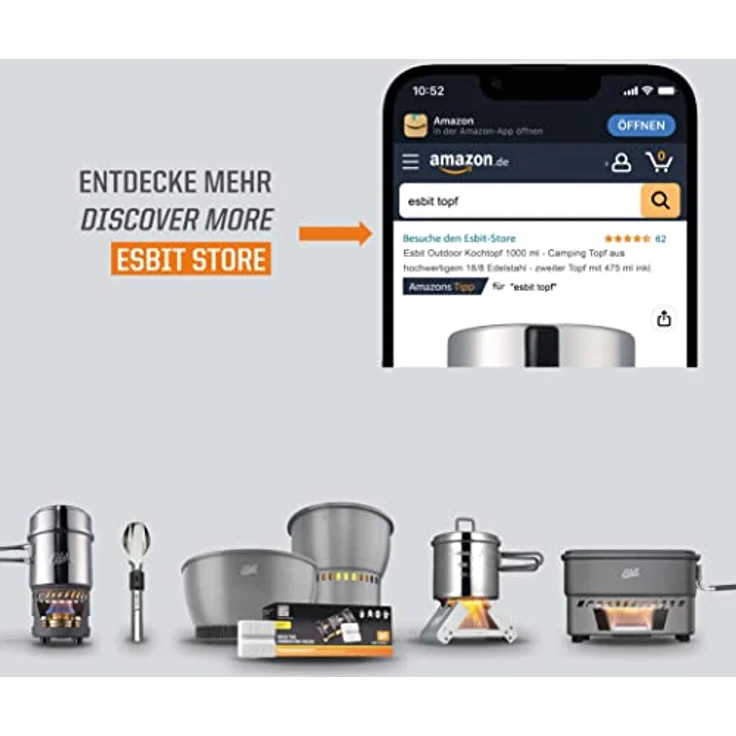 Esbit Kochtopf Esbit Edelstahl Topfset – Bild 7