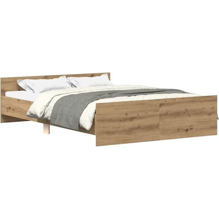 vidaXL Bettgestell ohne Matratze Artisan-Eiche 120x200cm Holzwerkstoff 3328733 – Bild 2