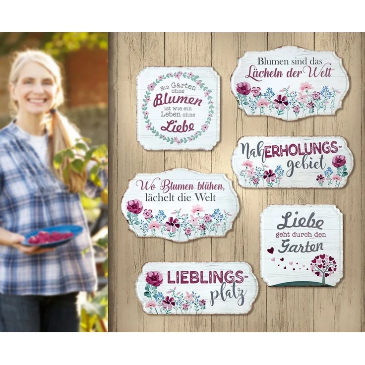 GILDE Wandbild, Garten, Vintage Retro Blechschild Modell LIEBLINGSPLATZ Material Meta – Bild 3