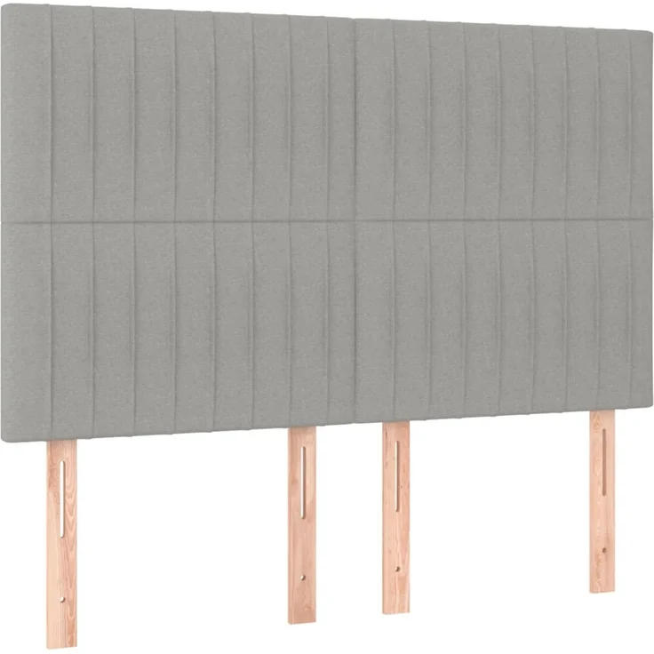vidaXL Kopfteile 4 Stk. Hellgrau 72x5x78/88 cm Stoff 3116568 – Bild 2