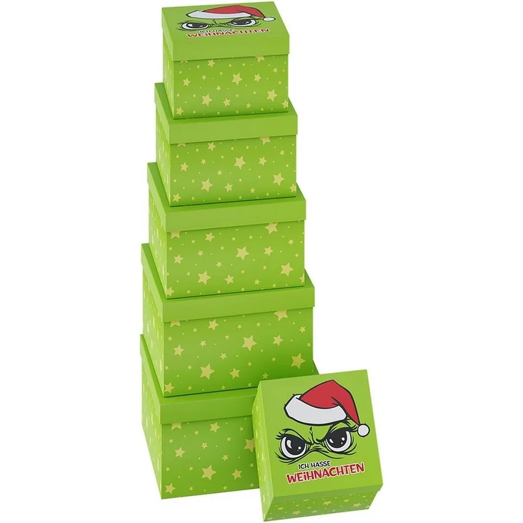 Annastore Geschenkbox 6-teilig Geschenkkarton "Festtags-Muffel" - Geschenkboxen Weihnachten, Originelle Geschenkverpackung für Weihnachten – Bild 1