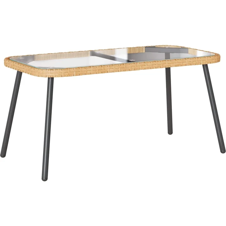 vidaXL Couchtisch Braun und Schwarz 90 x 45 x 43 cm Poly-Rattan 4108268 – Bild 2