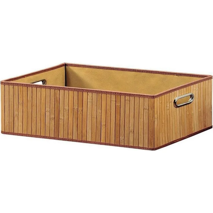 Kesper Aufbewahrungsbox Bambus-Aufbewahrungsbox mit Griffen, umweltfreundliche Ordnungslösung (Einzelnes Aufbewahrungsset, ideal für vielseitige Anwendungen, Enthält eine rechteckige Bambus-Aufbewahrungsbox), Rechteckige Form, Bambus, natürliches Finish.
