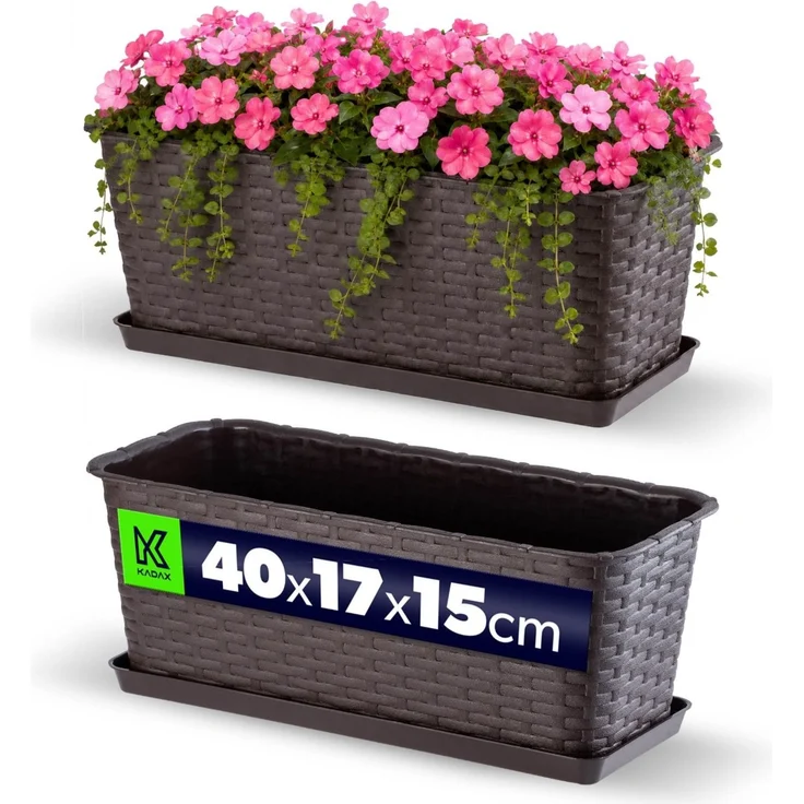 KADAX Blumentopf-Balkon-Pflanzgefäßständer 40 cm braun – Bild 1