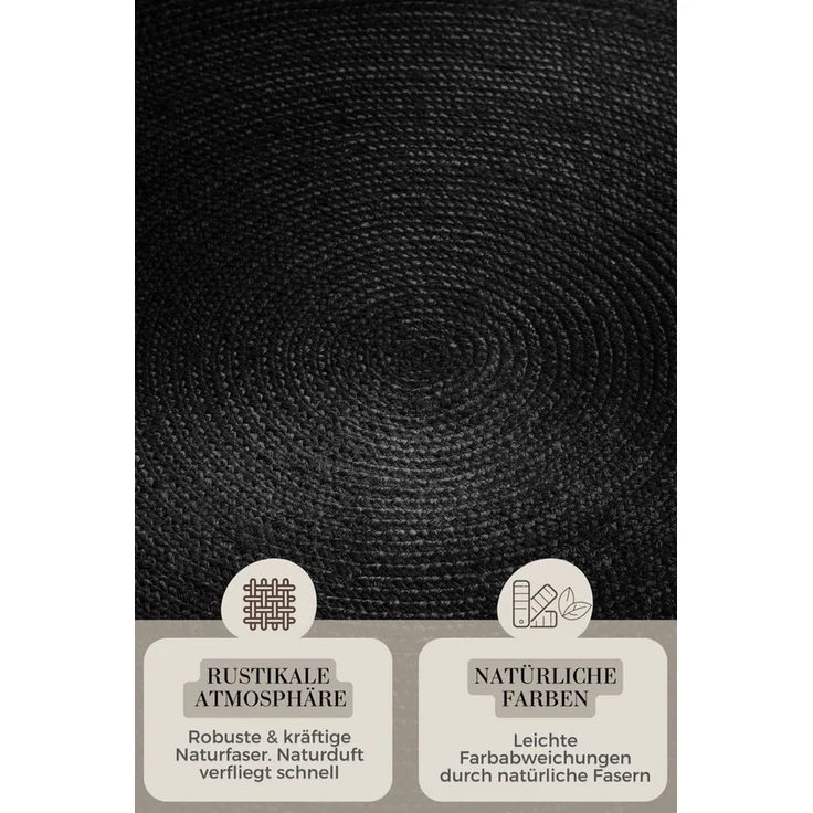 HANSE Home Teppich Rangpur Juteteppich, auch in oval, rund, Höhe: 10 mm, Handgewebt, 100% Jute, Natur, Wohnzimmer, Flur, Boho, Skandi – Bild 2