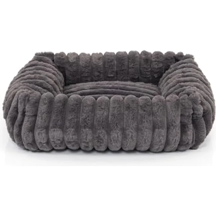 Wallace & Jones Tierbett Katzenbett Mary, edle Cordstoff-Optik, gepolsterte Seitenwände, anthrazit, ca. 71 x 58 x 18 cm – Bild 6