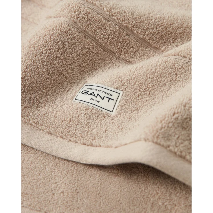 GANT Gästetuch - Premium Handtuch, Frottee, Baumwolle, Logo, uni Sand 30x50cm – Bild 2