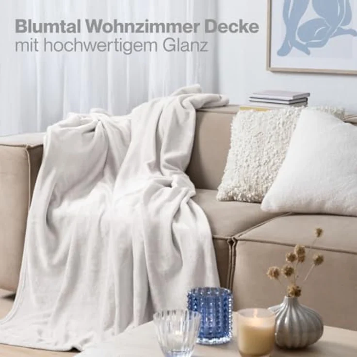 Wohndecke Kuschelige Fleecedecke, Oeko-Tex zertifizierte Decke, Blumtal – Bild 7