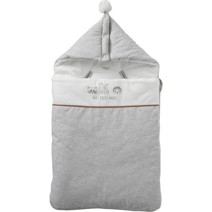 vertbaudet Fußsack Baby Ausfahrsack KLEINE FREUNDE, Bio-Baumwolle – Bild 1
