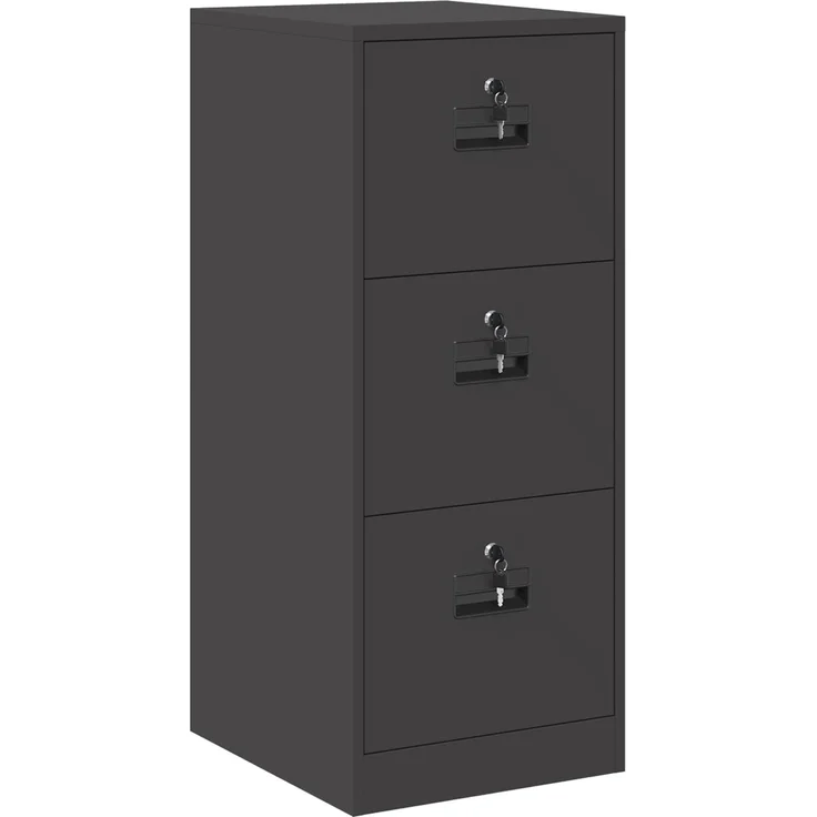 vidaXL Aktenschrank Schwarz 44 x 50 x 106,5 cm Kaltgewalzter Stahl 891598 – Bild 2