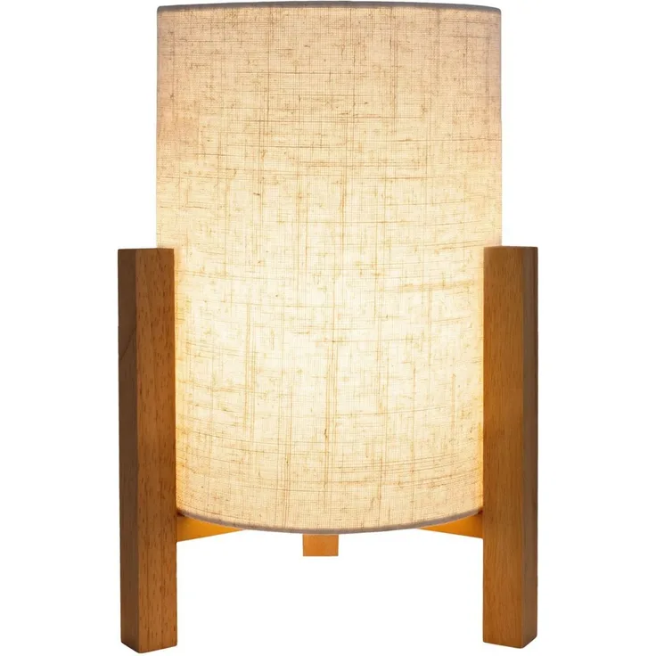 Tischlampe Wohnzimmer Tischleuchte Schlafzimmer Stoff Retro Natur Beige 3193827