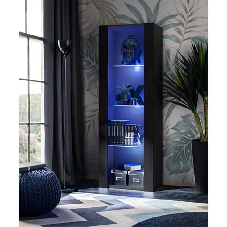 Komodee Wohnzimmerset Tivoli Grande, Schwarz, Holzwerkstoff, 9 Fächer, rechteckig, 250x159x35 cm, individuell anpassbar – Bild 5