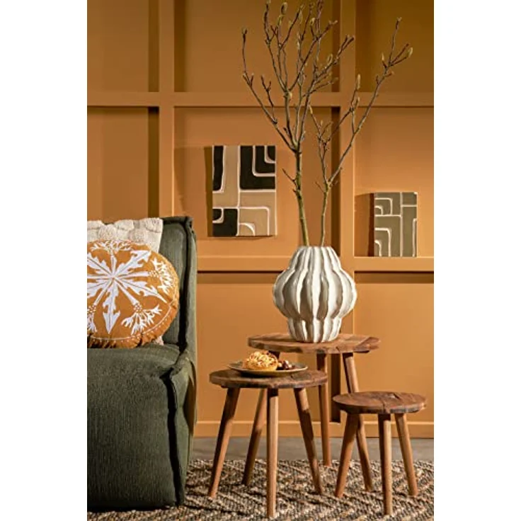 MICA Decorations Bold Beistelltisch - H42,5 x Ø40 cm - Recyceltes Holz - Braun – Bild 4