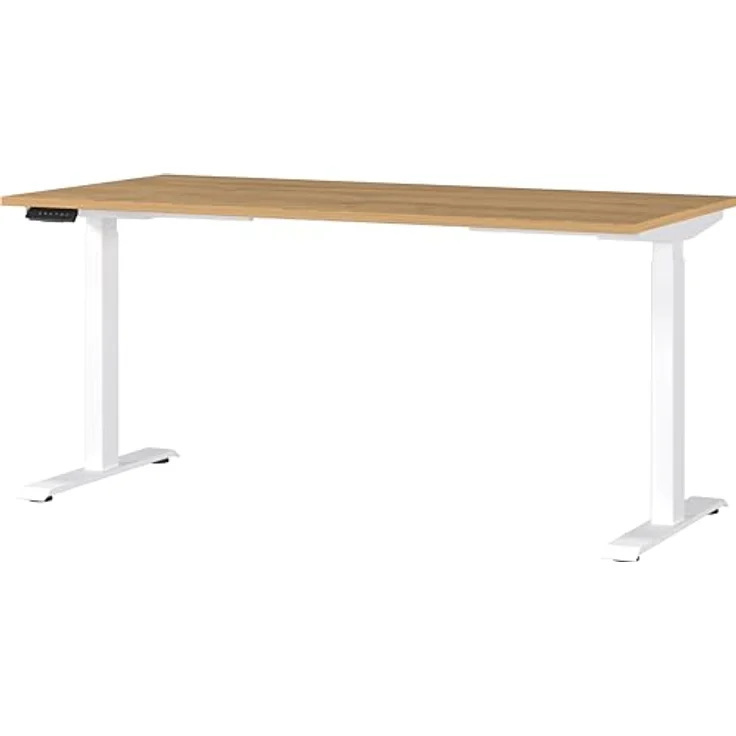 Germania Schreibtisch 7908-552, in Grandson-Eiche-Nb./Weiß, EL. höhenverstellb, 160 x 120 x 80 cm (BxHxT) – Bild 2