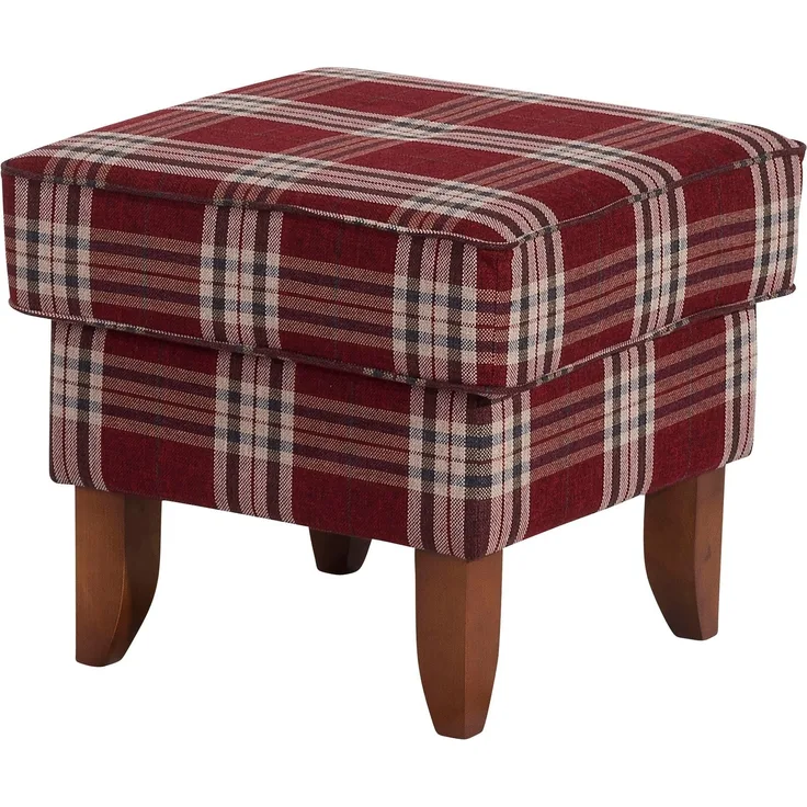 Hocker Katria Bezug Flachgewebe Buche nussbaum / rot 22861