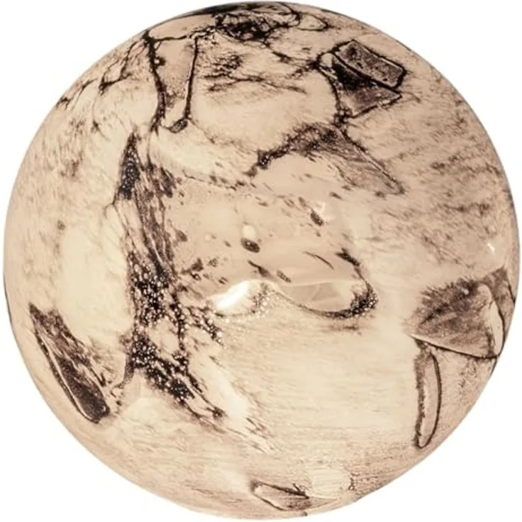 Formano Kugellampe Earth Glas Marmor Design 24 x 24cm Tischlampe aus weißem Glas mit farbigem Dekor – E14 Fassung – stilvolle Ambientebeleuchtung für Wohnzimmer, Schlafzimmer & Flur