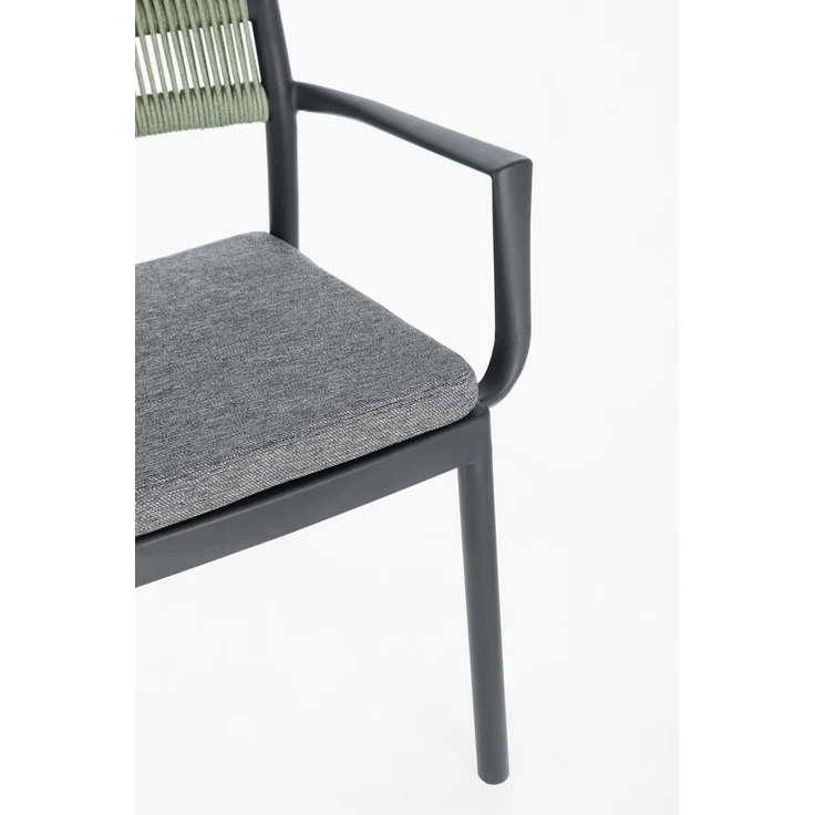 Gartenstuhl Nivala Metallgeflecht, modern und stapelbar, anthrazit grün, inkl. Kissen – Bild 7