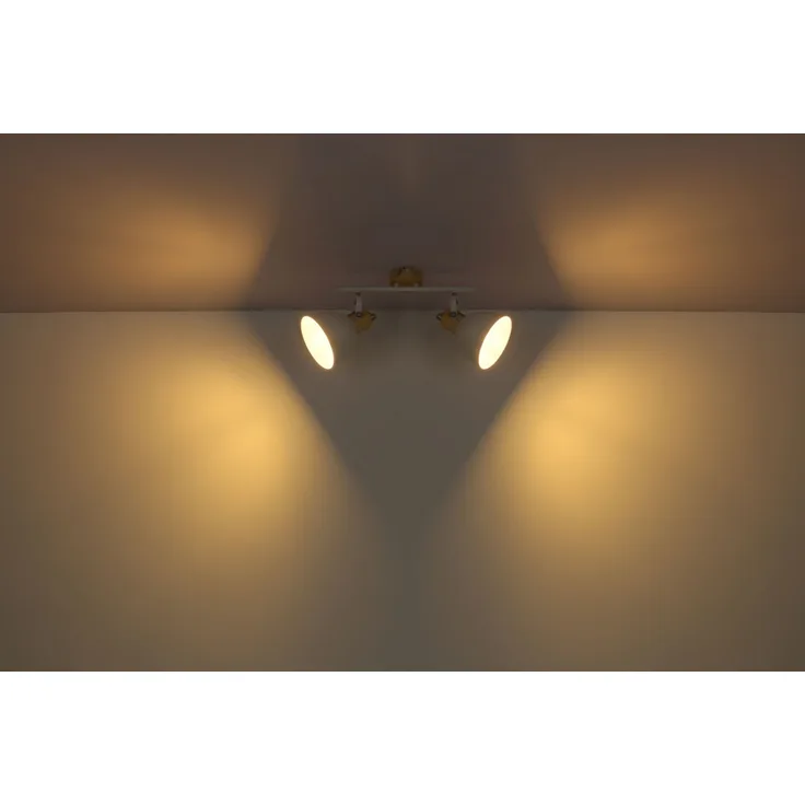 Deckenleuchte, 2-Flammig, Holz-Optik, Länge 35 cm