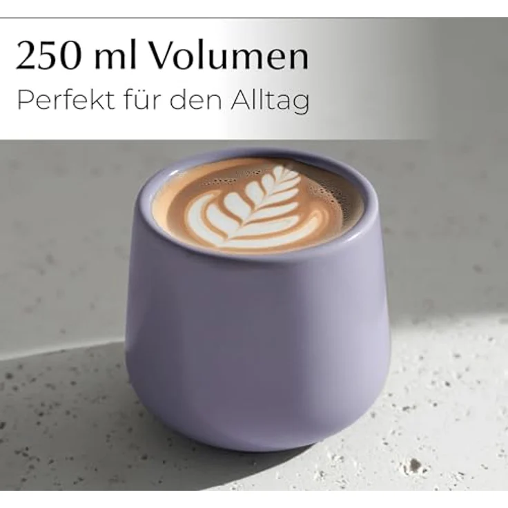 MiaMio Tasse Kaffeebecher Nami ohne Henkel Set 4er (250 ml) – Keramik Tassen, 4-tlg. – Bild 6