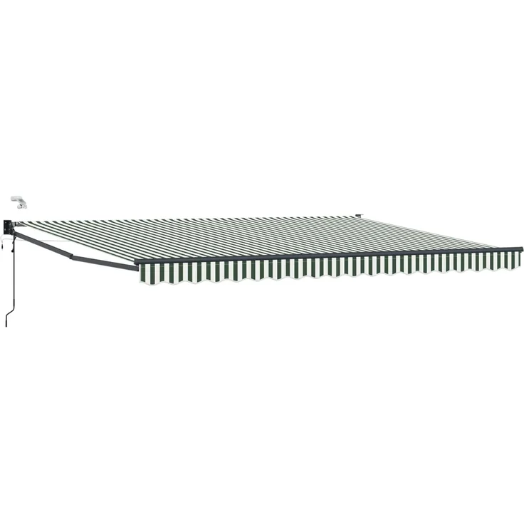 vidaXL Elektrische ausziehbare Markise Grün und Weiß 4x2 m 3419758 – Bild 1