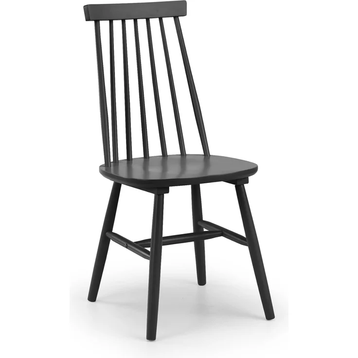 Julian Bowen Alassio Esszimmerstühle mit spindelförmiger Rückenlehne, 2er-Set, Schwarz – Bild 2