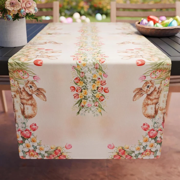 PETTI Artigiani Italiani - Tischläufer Ostern, Tischdecke Tischläufer mit Digitaldruck, 100 % Made in Italy | Eleganz für den Ostertisch