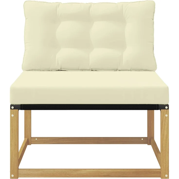 vidaXL Outdoor Mittelsofa mit Kissen Weiß 79 x 83 x 73 cm Stahl 901637 – Bild 4