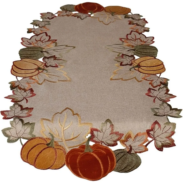 matches21 HOME & HOBBY Tischdecke Tischläufer Herbst 40x85 cm rechteckig elegant mit Kürbis-Motiv (1-tlg), Tischdeko für Küche & Tisch – Bild 1