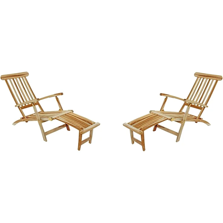 SAM 2er Set Gartenliege Puccon, verstellbare Sonnenliege, Teakholz massiv, Liegestuhl klappbar, Deckchair/Holzliege ideal für Balkon, Terrasse und Garten – Bild 1