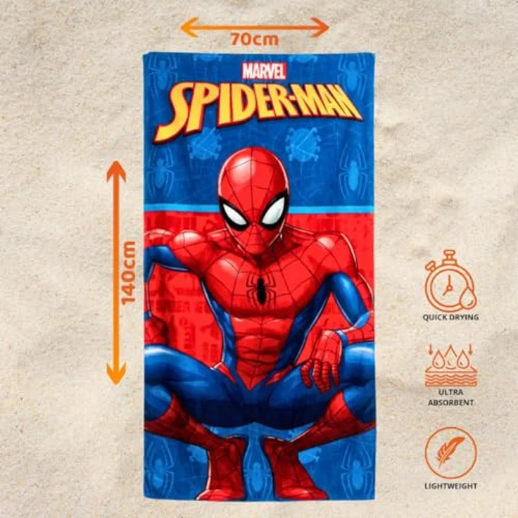 Spiderman Strandtuch Mikrofaser Badetuch Blau 70 × 140 cm Strand Handtuch – Bild 2