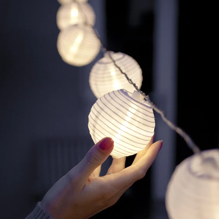 Lights4fun LED-Lichterkette 20er Lampion Lichterkette warmweiß – Bild 5