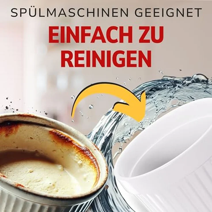 ToCi Auflaufform Creme Brulee Schälchen Sets 9 cm Förmchen aus Keramik 185 ml Weiß, (12-St) – Bild 6
