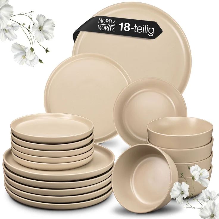 Moritz & Moritz NORDIC 18tlg Geschirrset Taupe – Bild 1