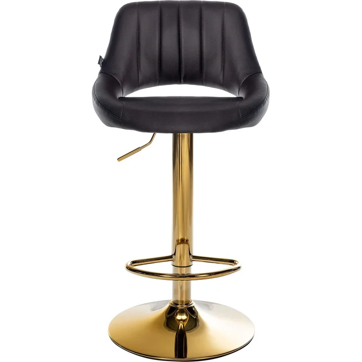 CLP Barhocker Milet Kunstleder höhenverstellbar drehbar mit Rückenlehne,braun gold – Bild 4