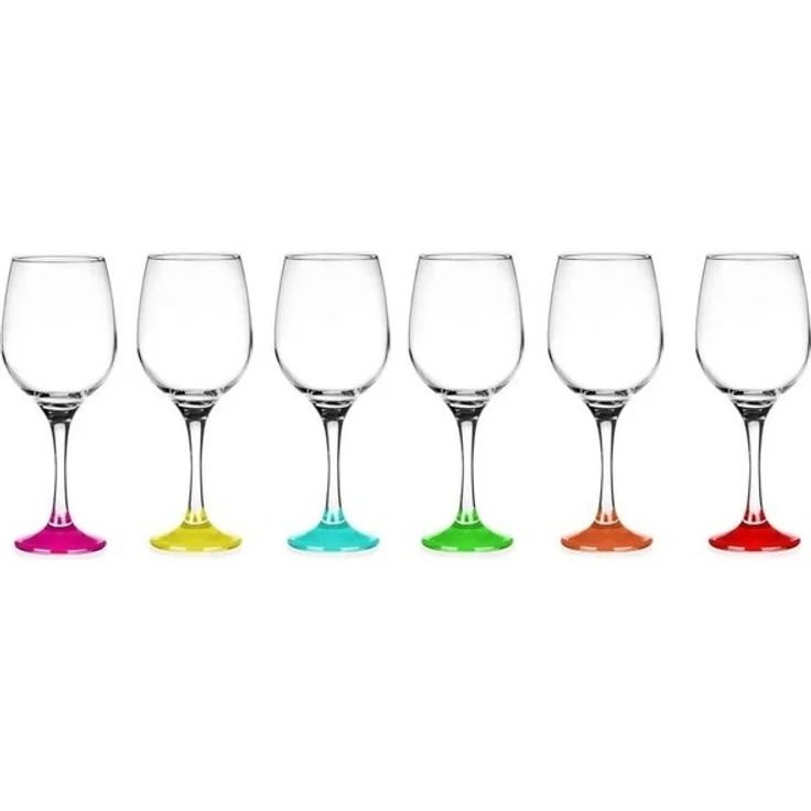 6 Weingläser 250ml mit bunten Füßen Weinglas Gläserset Rotweingläser Weinkelche – Bild 2